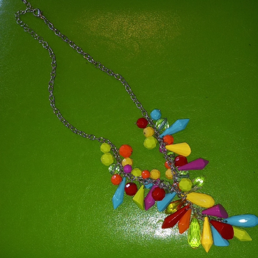 Source Unknown Multicolor Gem Necklace - image 1